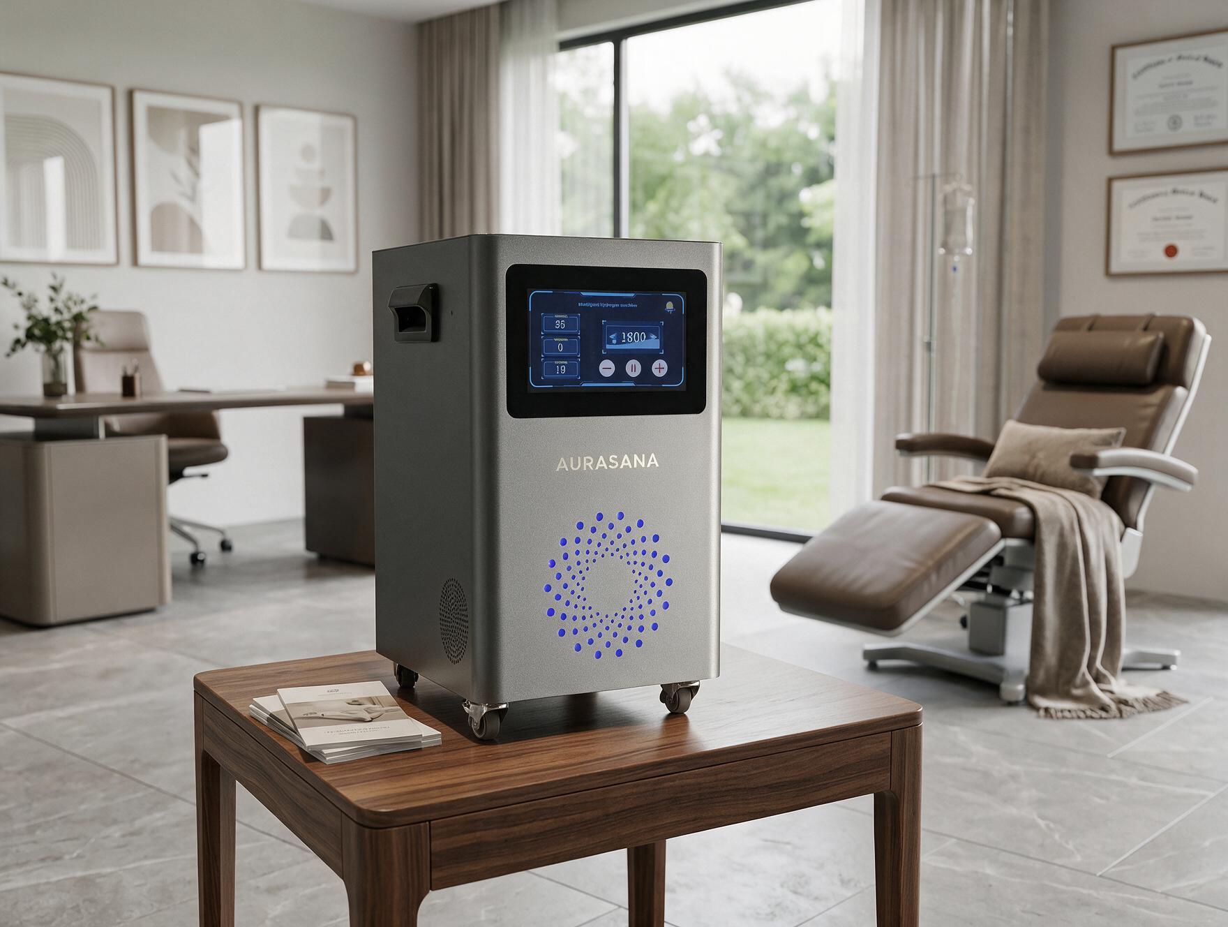 Generator wodoru molekularnego Aura3000 w gabinecie longevity